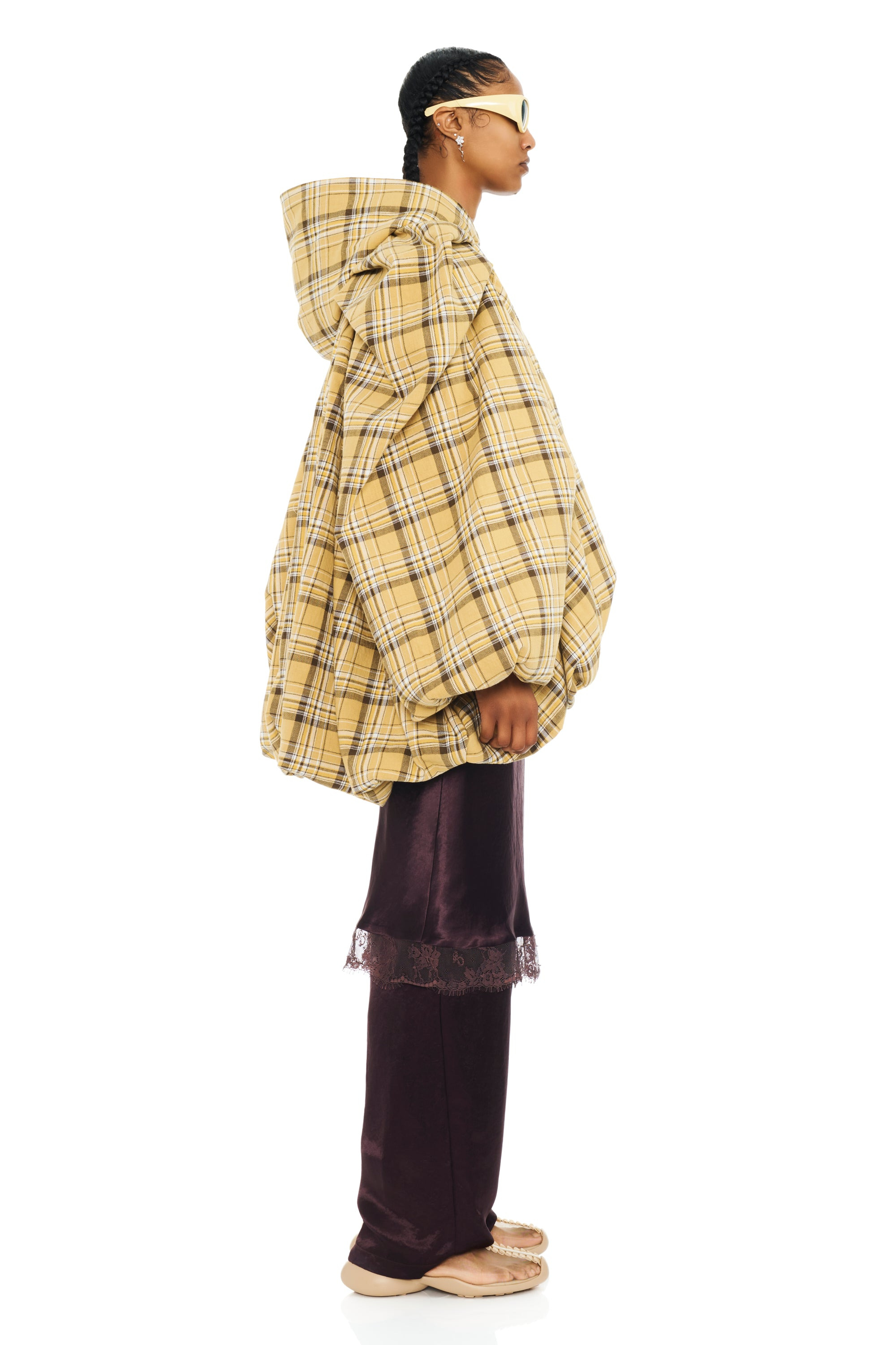 SUNFLOWER PLAID PILLOW COAT - 3