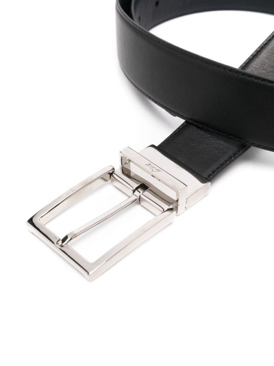 Brioni logo-debossed leather belt outlook