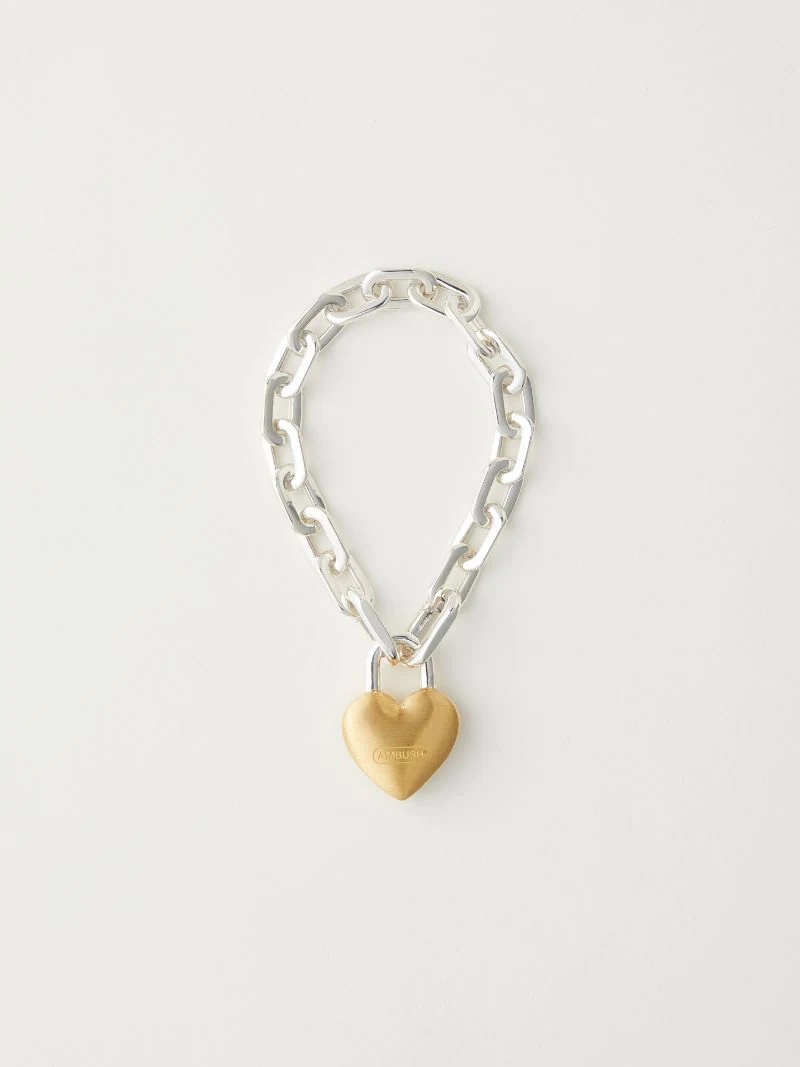 SMALL HEART PADLOCK CHAIN BRACELET - 1