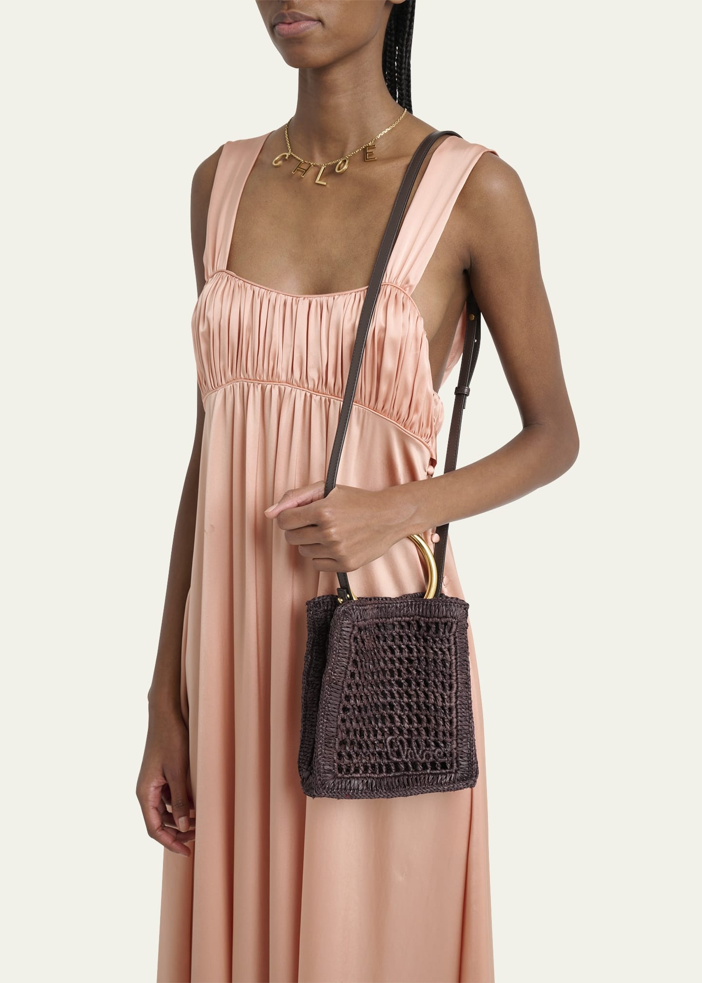 Summer Banana Tote Bag in Crochet Paper and Leather - 2
