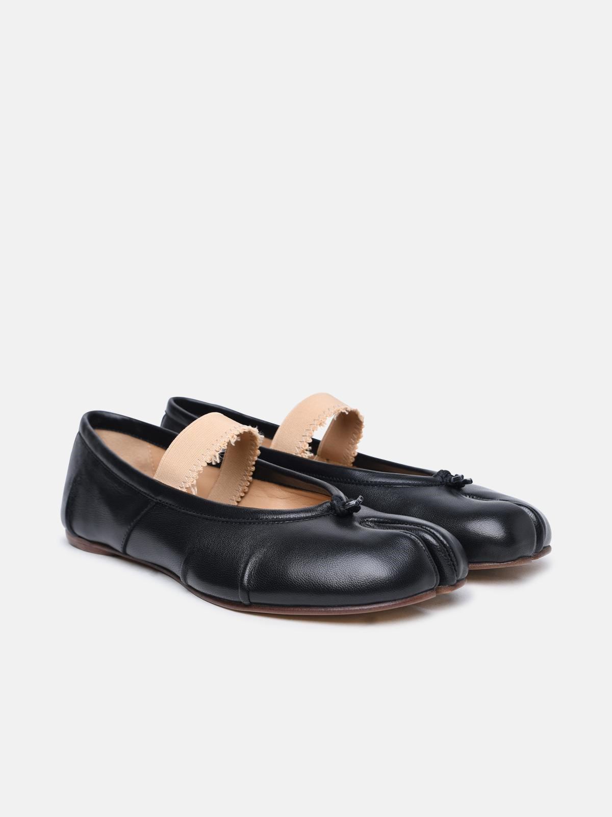 'TABI' BLACK NAPPA BALLET FLATS - 2