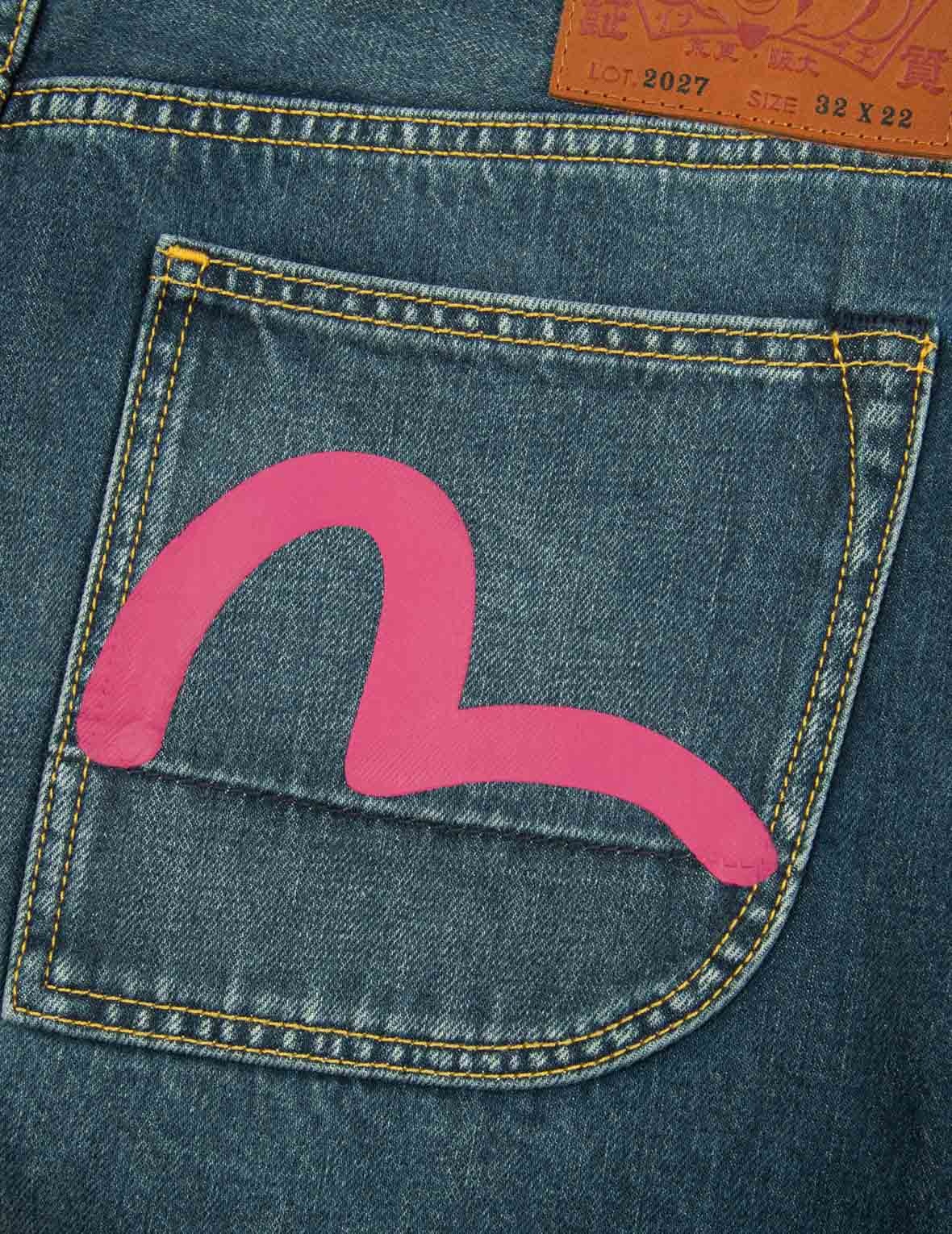 BI-COLOR SEAGULL PRINT CROPPED FIT JEANS #2027 - 11