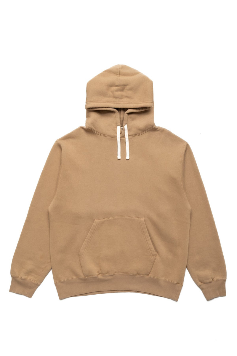 Sweat Pullover Hoodie Raised Back - Khaki 1