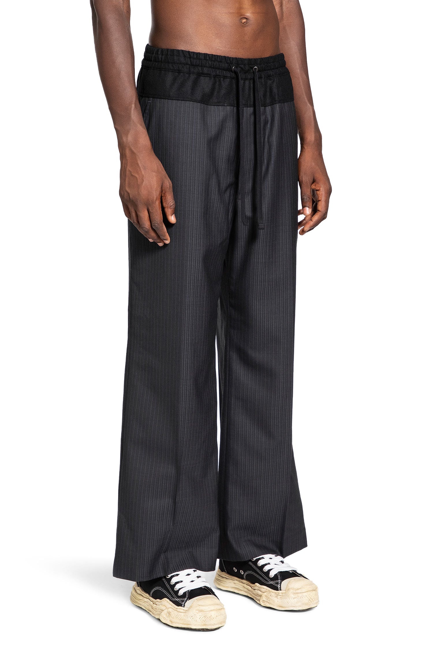 Pinstriped-Wool-Drawstring-Trousers - 2