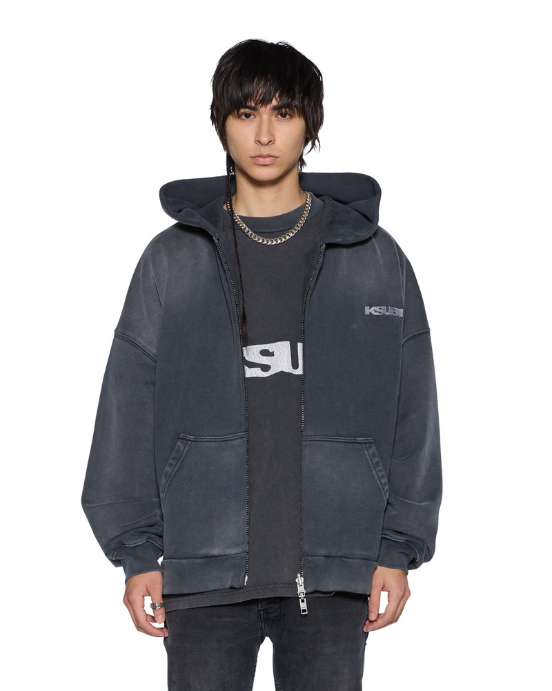 ACE EKCESS ZIP THRU HOODIE BLACK FADE 4