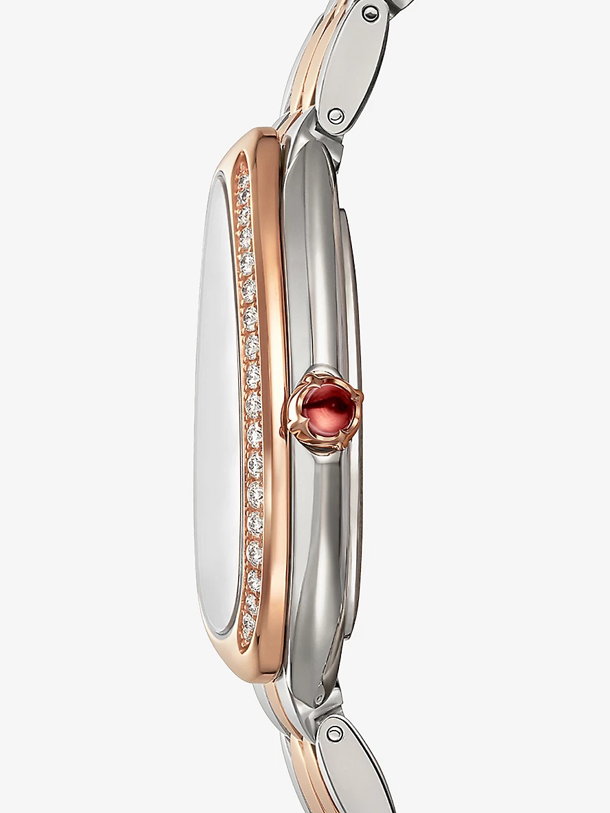 Serpenti Seduttori 18ct rose-gold and stainless-steel quartz watch - 3