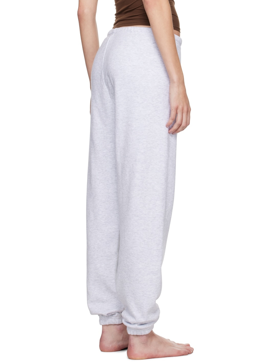 Gray Cotton Fleece Classic Jogger Lounge Pants - 3