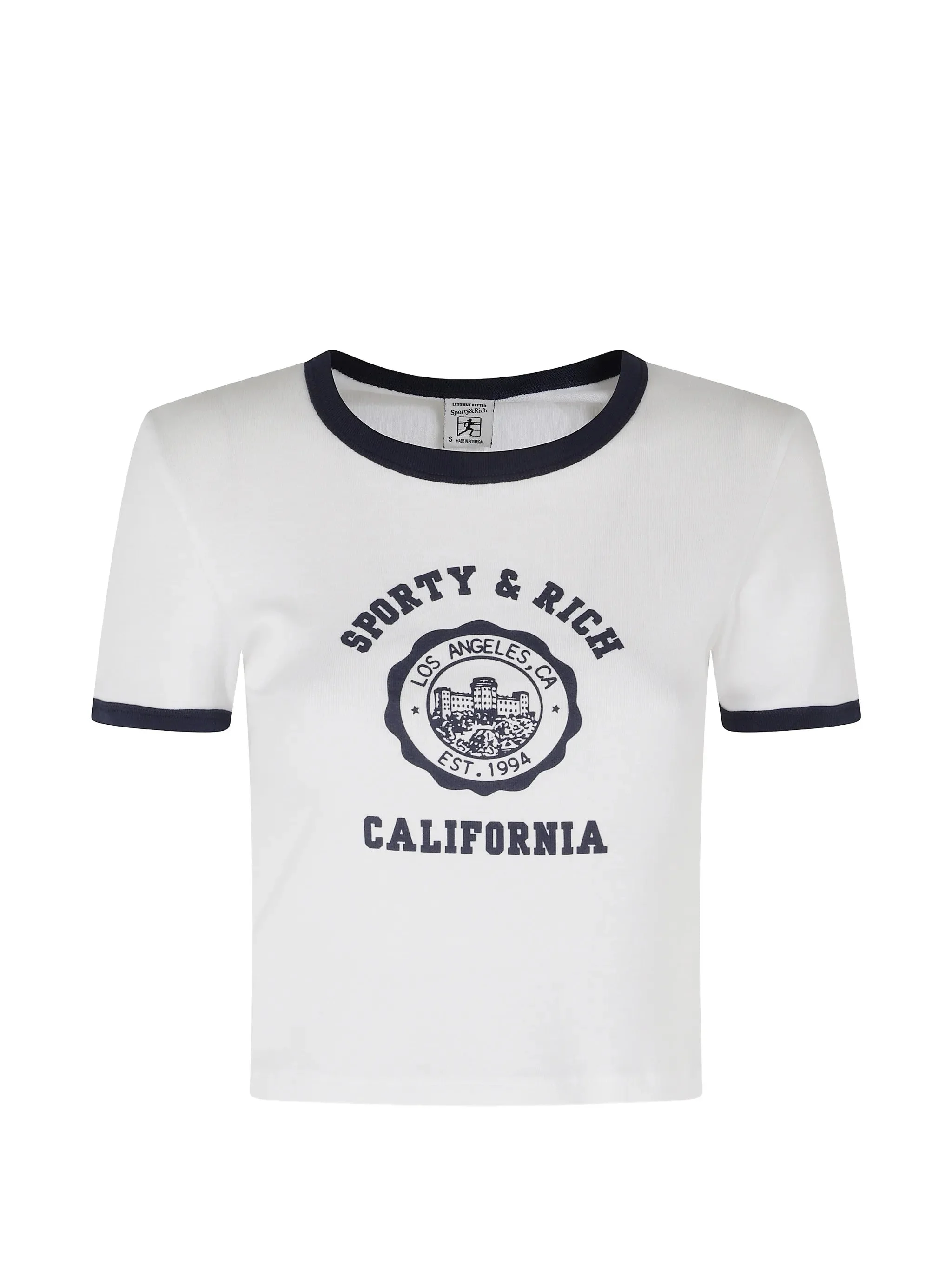 Sporty & Rich Logo-print Ringer T-shirt - 1