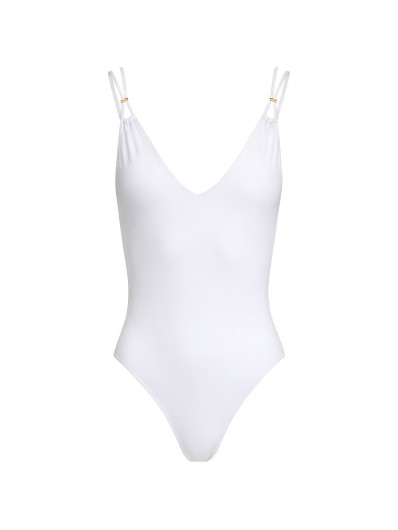 cross-strap V-neck swimsuit 1