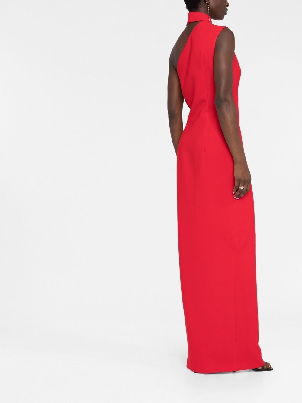 asymmetric floor-length dress - 6