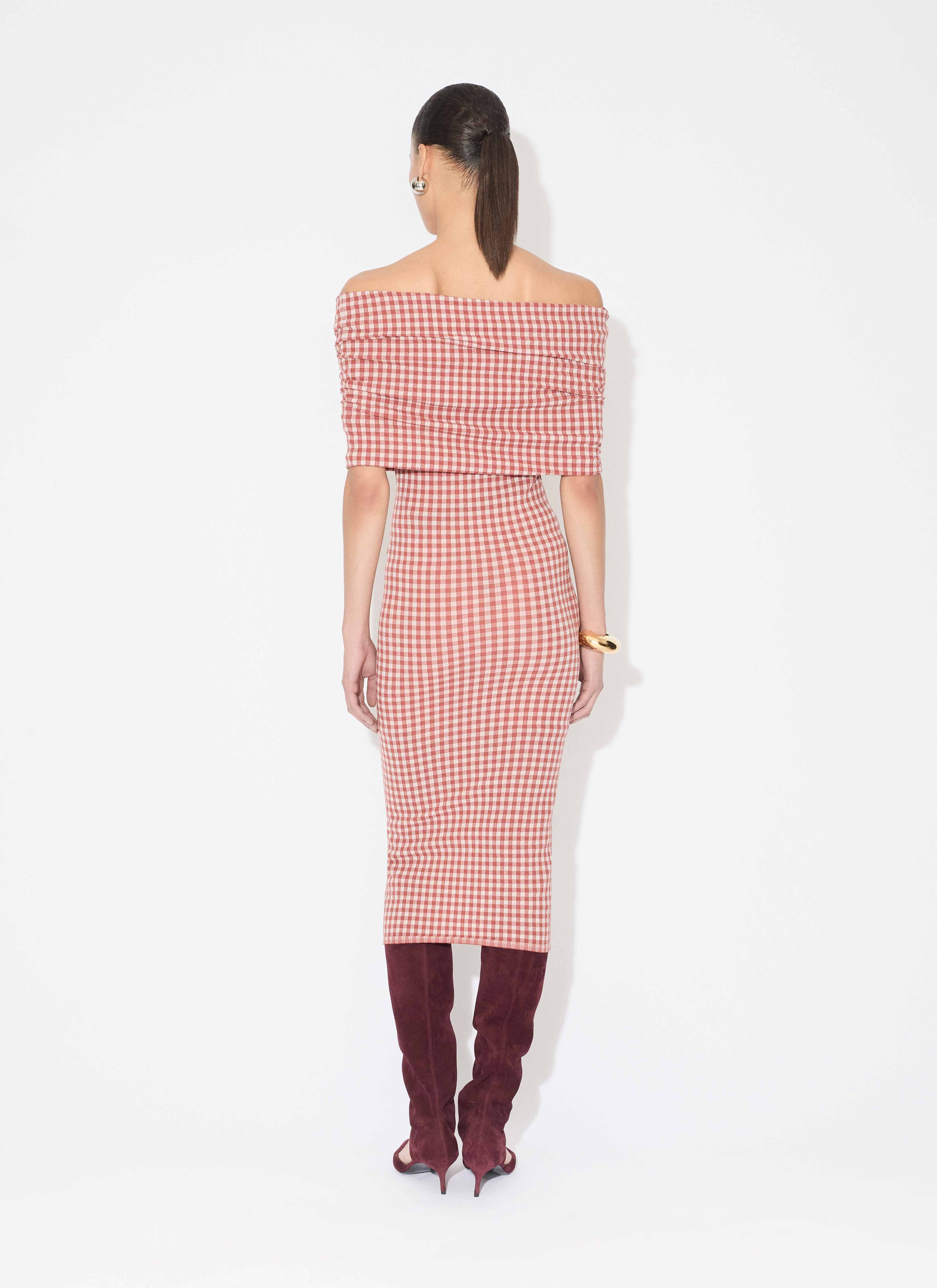 GINGHAM KNIT DRESS - 3