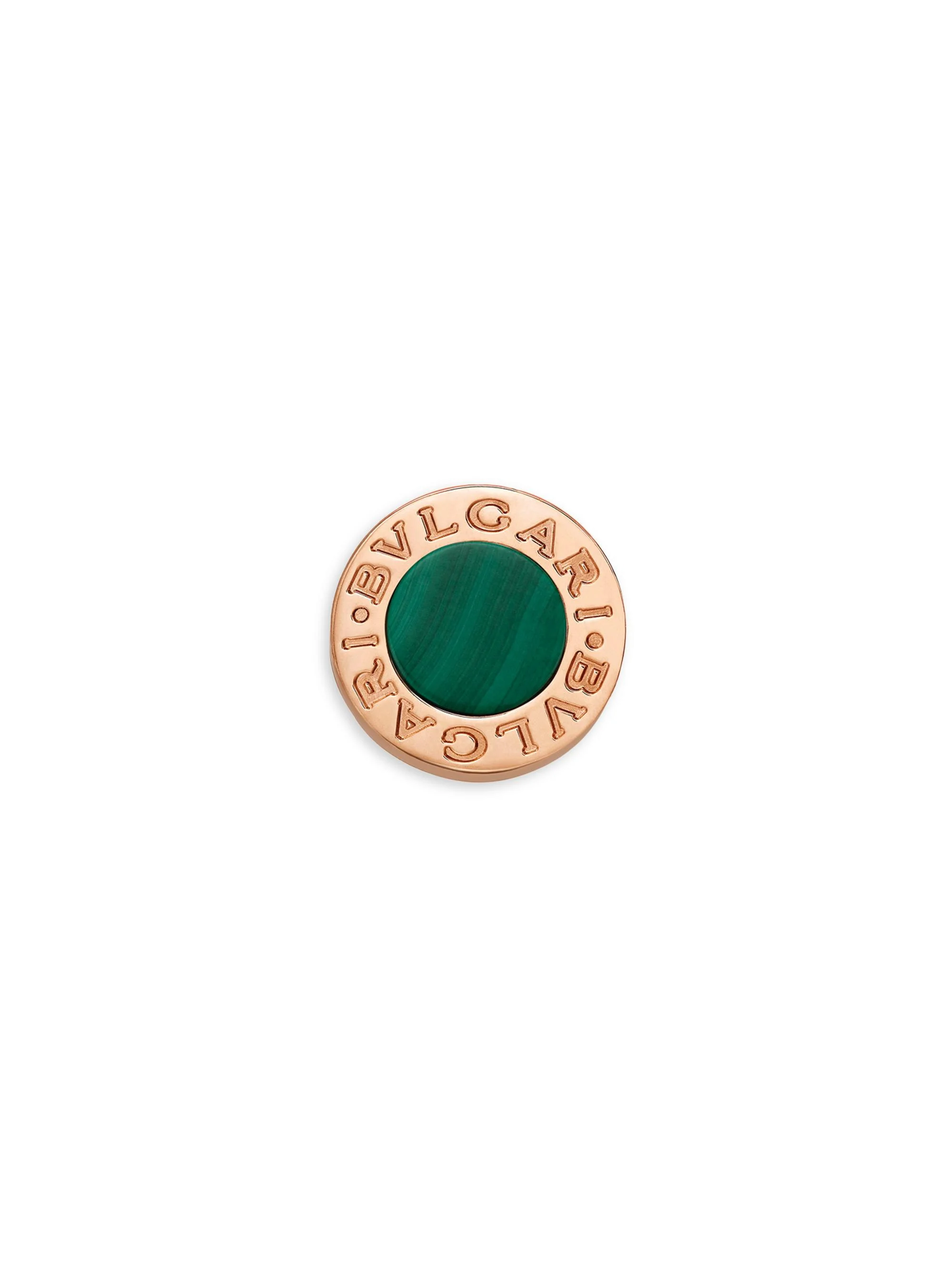 Women's Classic 18K Rose Gold & Malachite Single Round Stud Earring - Rose Gold - 1