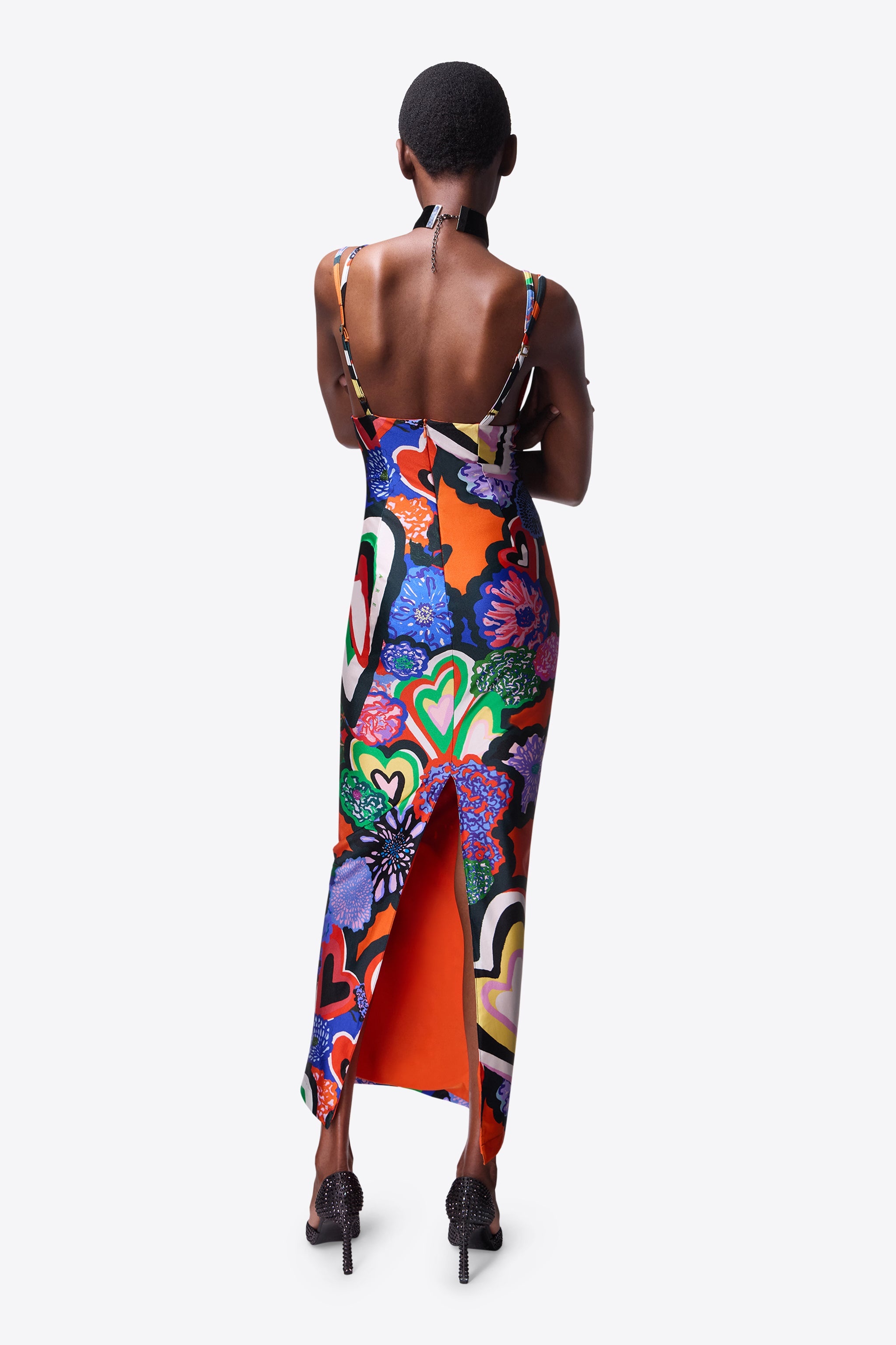 HEART PRINTED MAXI DRESS - 5