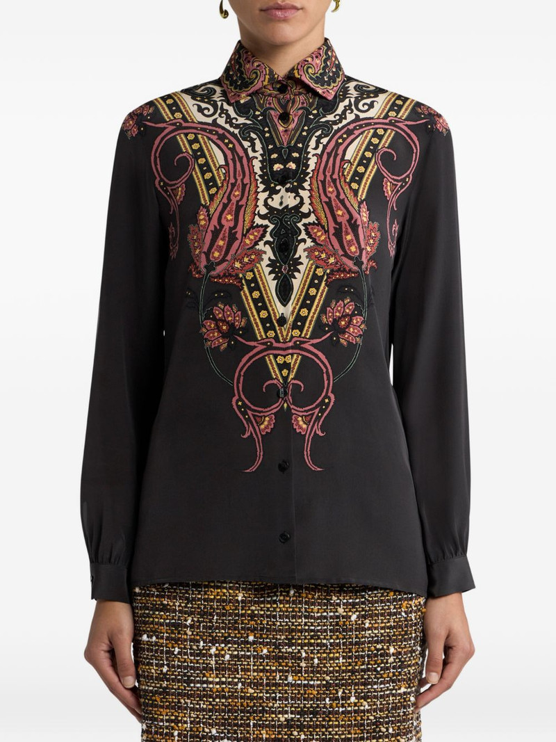 Etro paisley-print silk shirt outlook