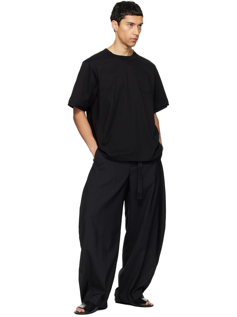 sacai Black Cotton Typewriter & Cotton Jersey T-shirt outlook