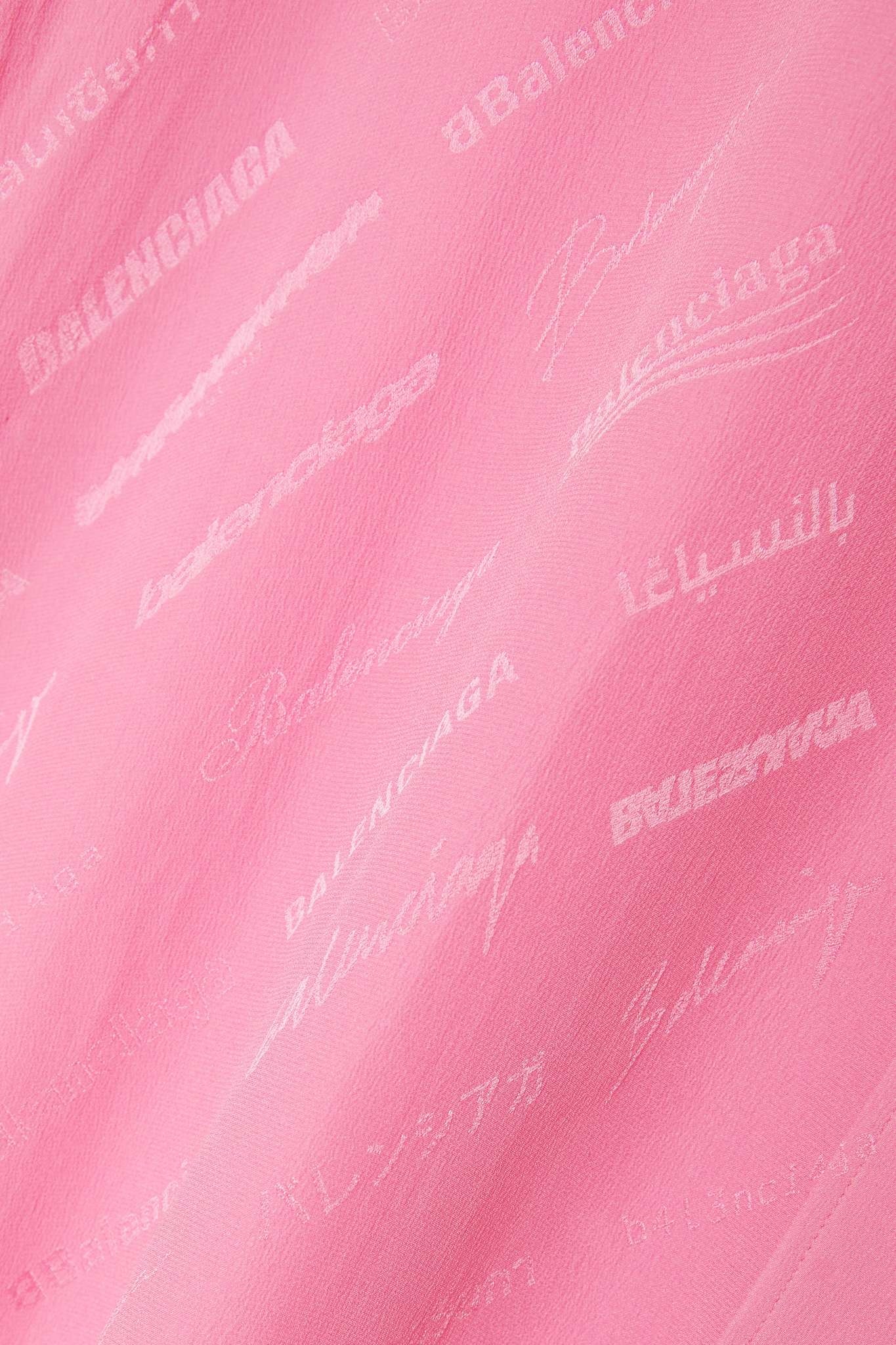Silk crepe de chine-jacquard maxi shirt dress - 4