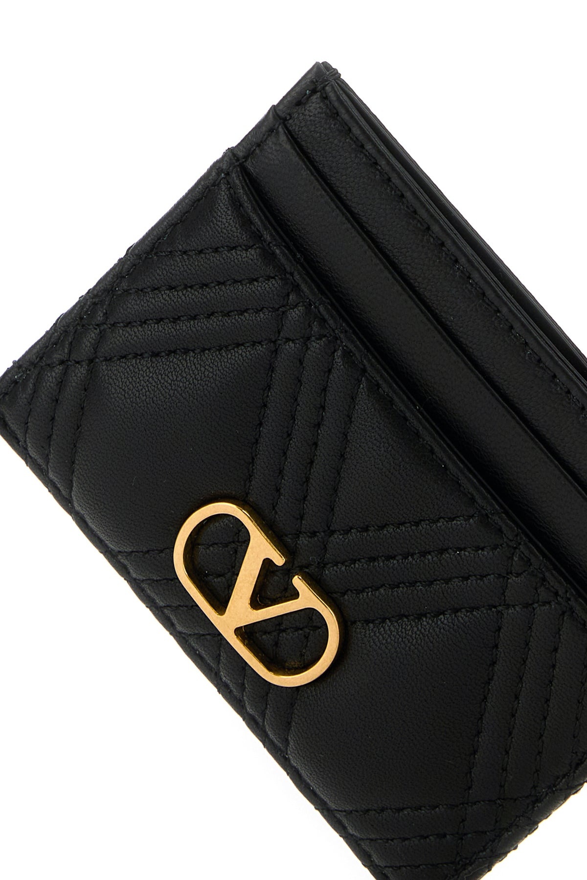 Black nappa leather Quiltie 67 card holder - 4