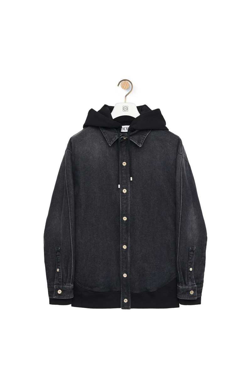 Hooded jacket in denim 1