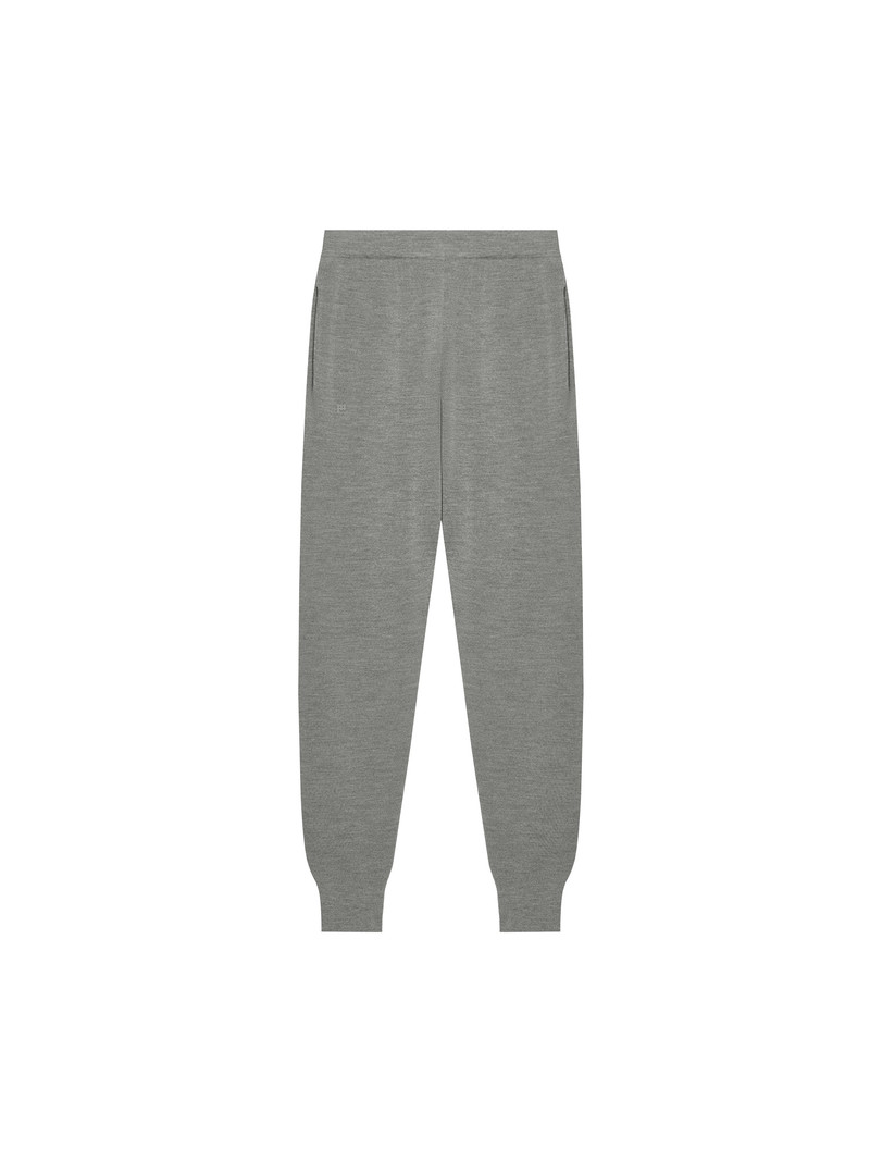 Womens Regenerative Merino Wool Track Pants - Grey Marl 1
