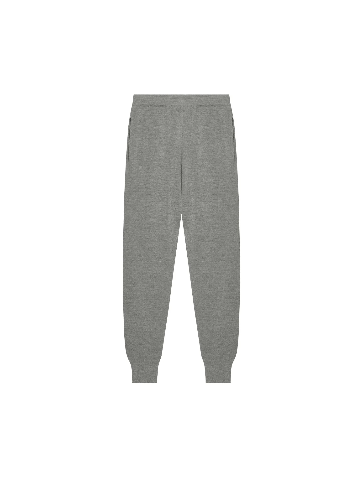 Womens Regenerative Merino Wool Track Pants - Grey Marl - 1
