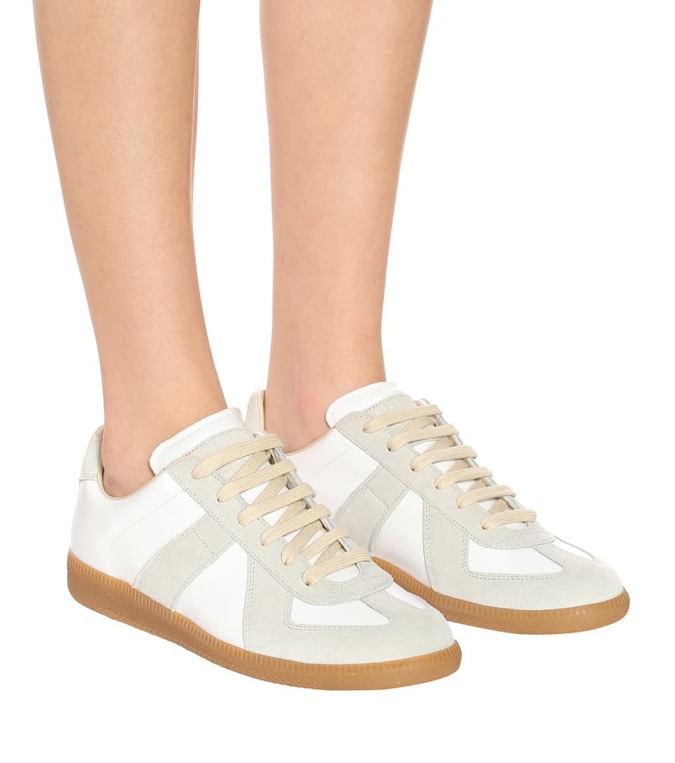 Replica leather and suede sneakers - 5