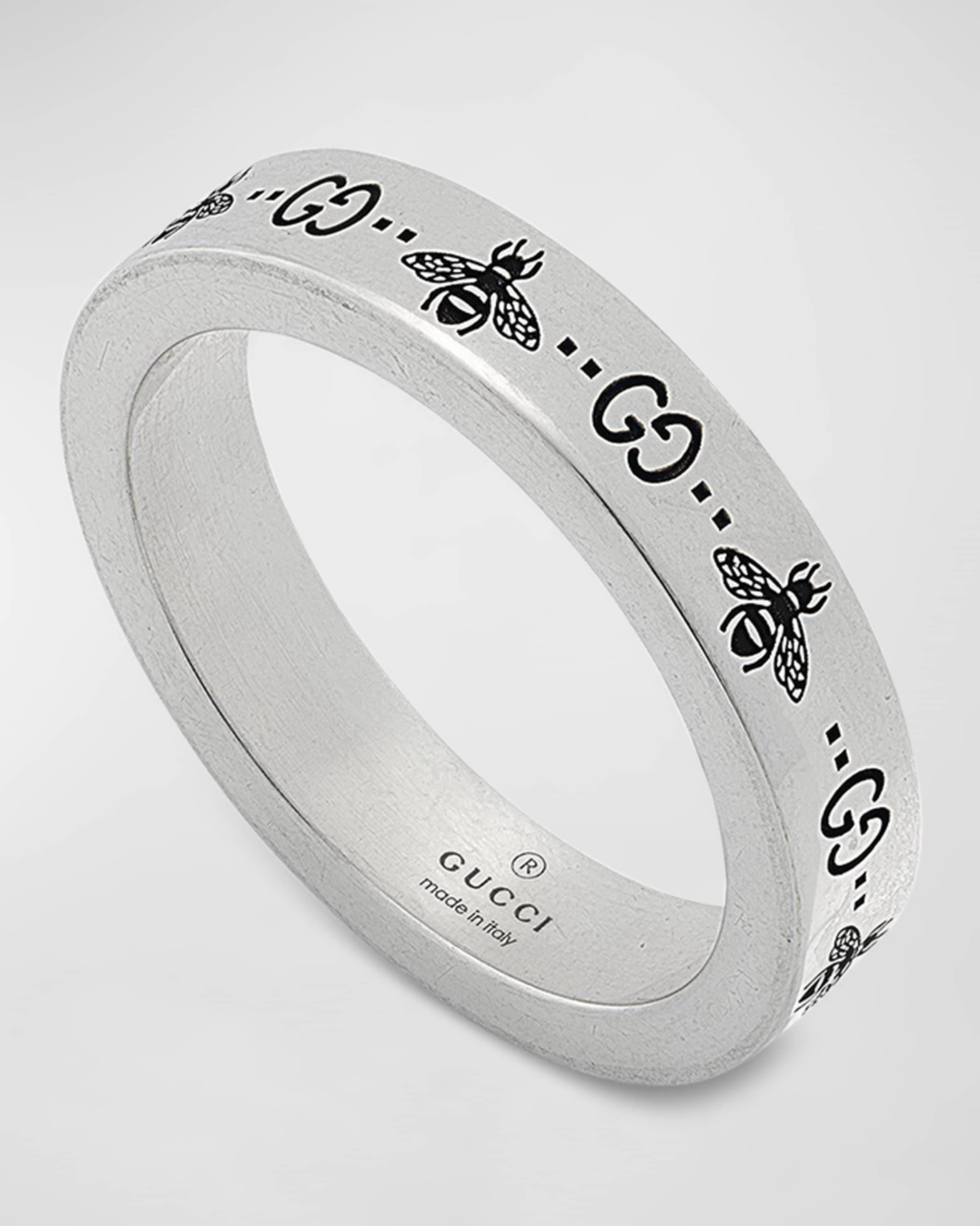 Men's GG and Bee Band Ring, 4mm - 1