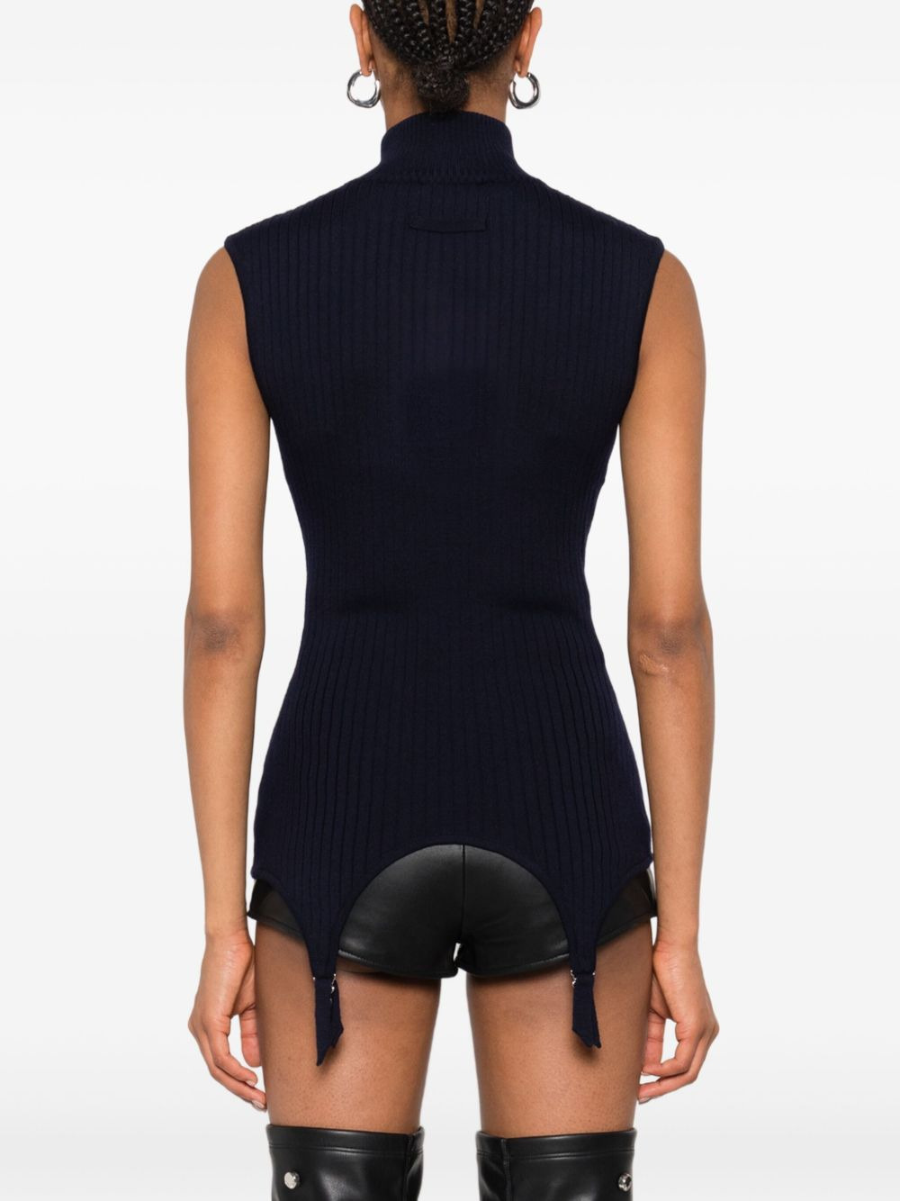 ribbed sleeveless top - 4