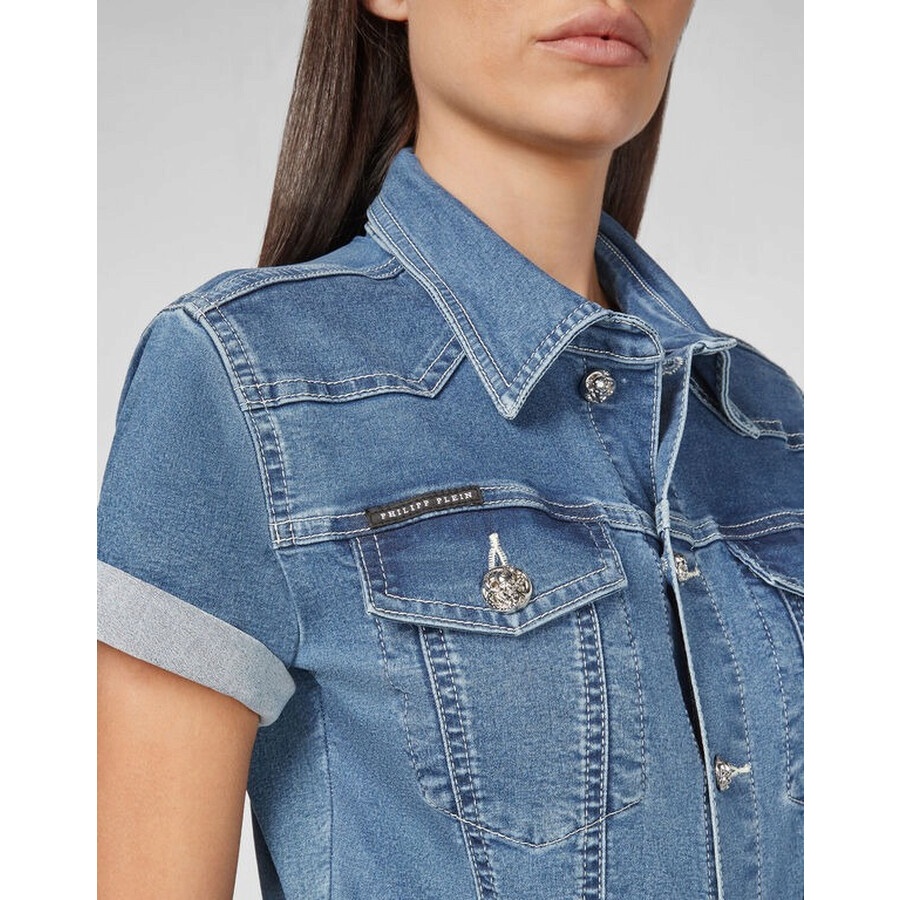 Philipp Plein Short Sleeve Denim Jumpsuit - 4