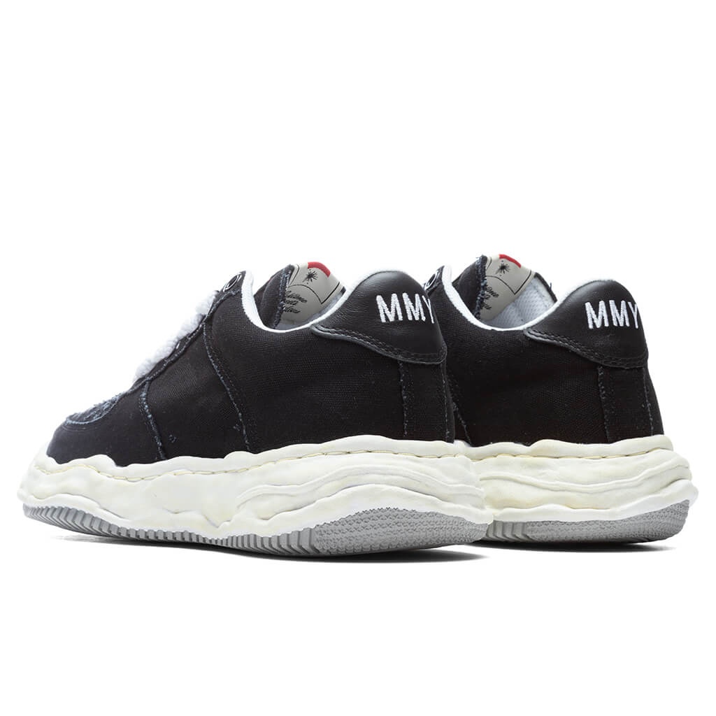 MAISON MIHARA YASUHIRO WAYNE LOW OG SOLE WASHED CANVAS SNEAKER - BLACK - 3
