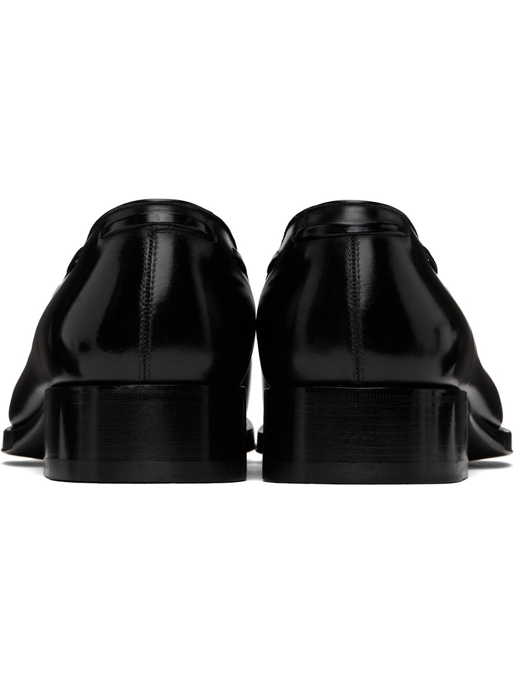 Black Burnished Leather Edgar Tassel Loafers - 2