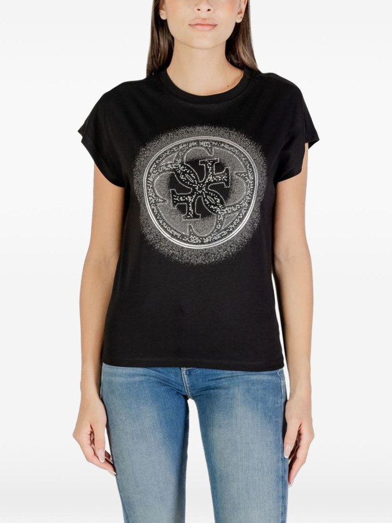 rhinestone-embellished logo T-shirt 1