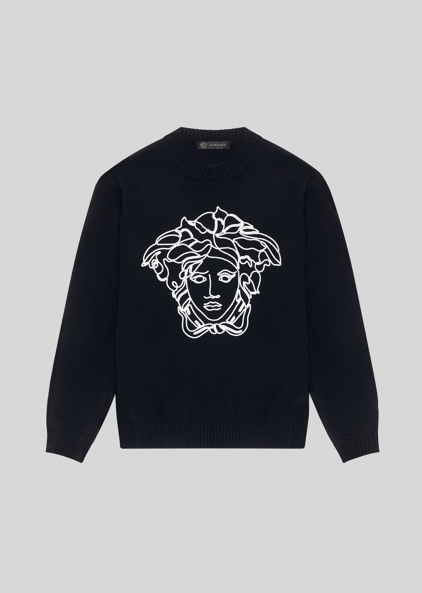 Embroidered Medusa Wool Sweater - 1