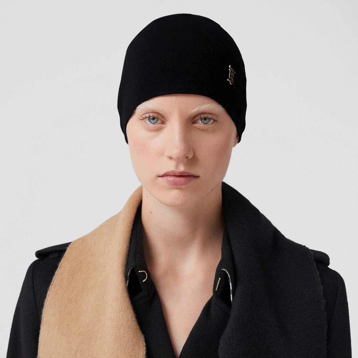 Reversible Monogram Motif Wool Cashmere Beanie - 3