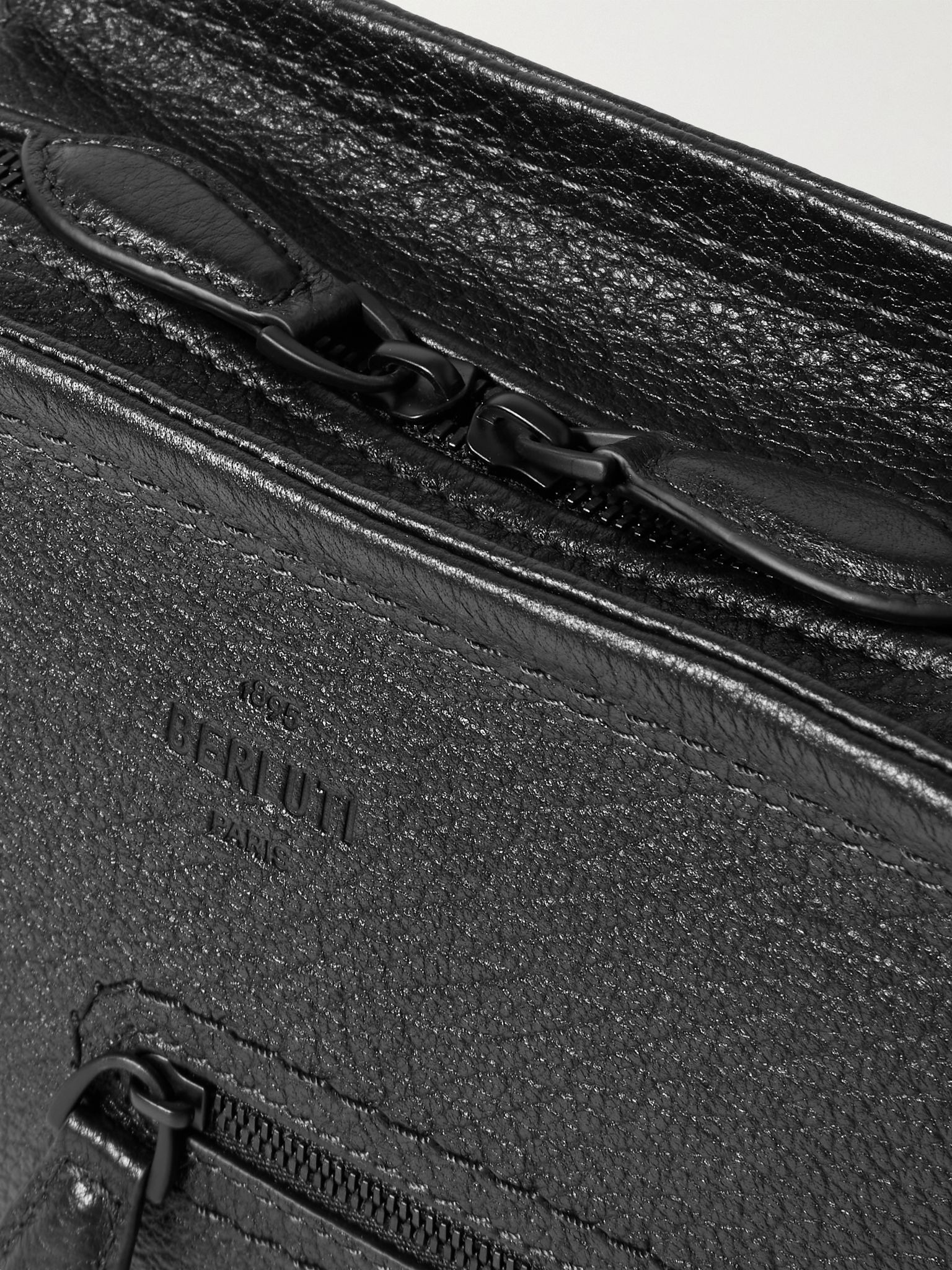 Journalier Small Full-Grain Leather Messenger Bag Black - 4