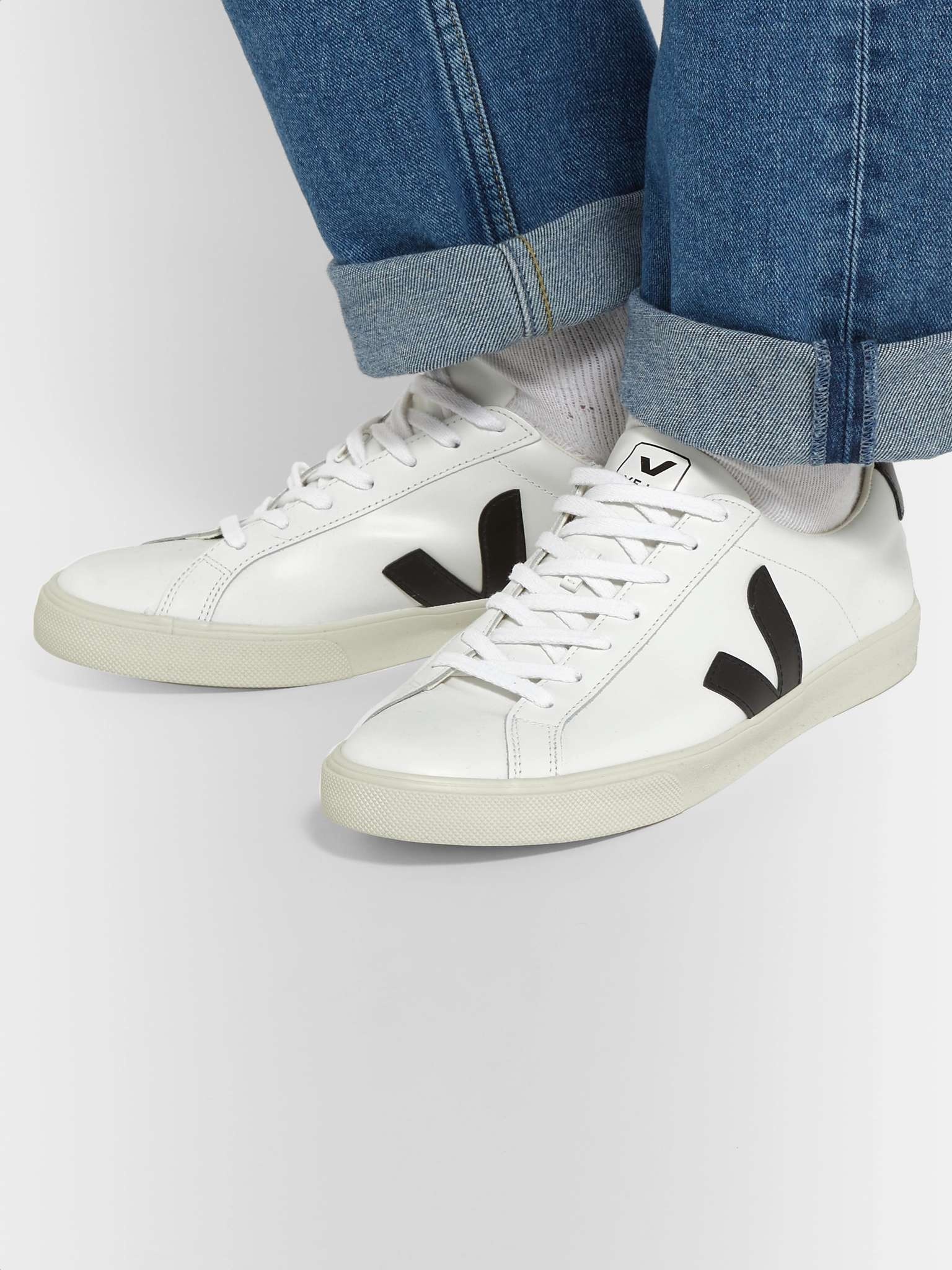 Esplar Rubber-Trimmed Leather Sneakers - 2