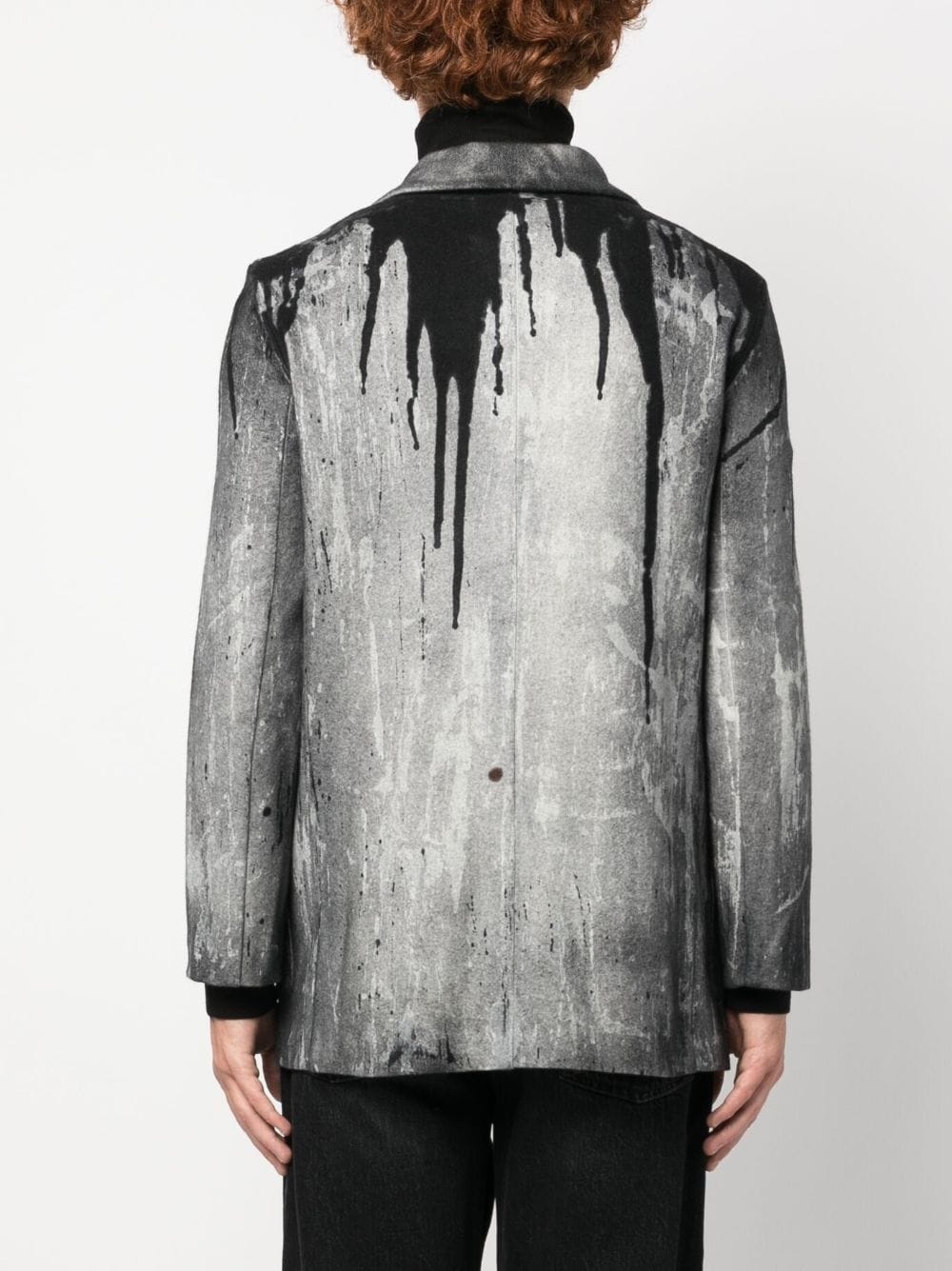 abstract-print single-breasted blazer - 4