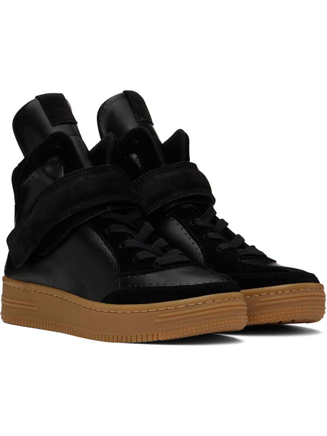 Black YY Velcro High Sneakers - 4
