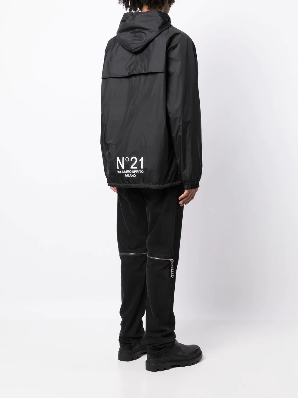 rear-logo hooded jacket - 4