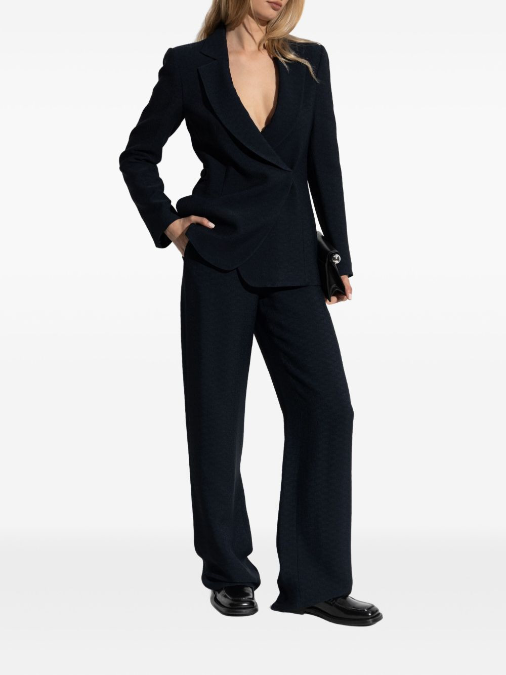 textured wrap blazer - 2