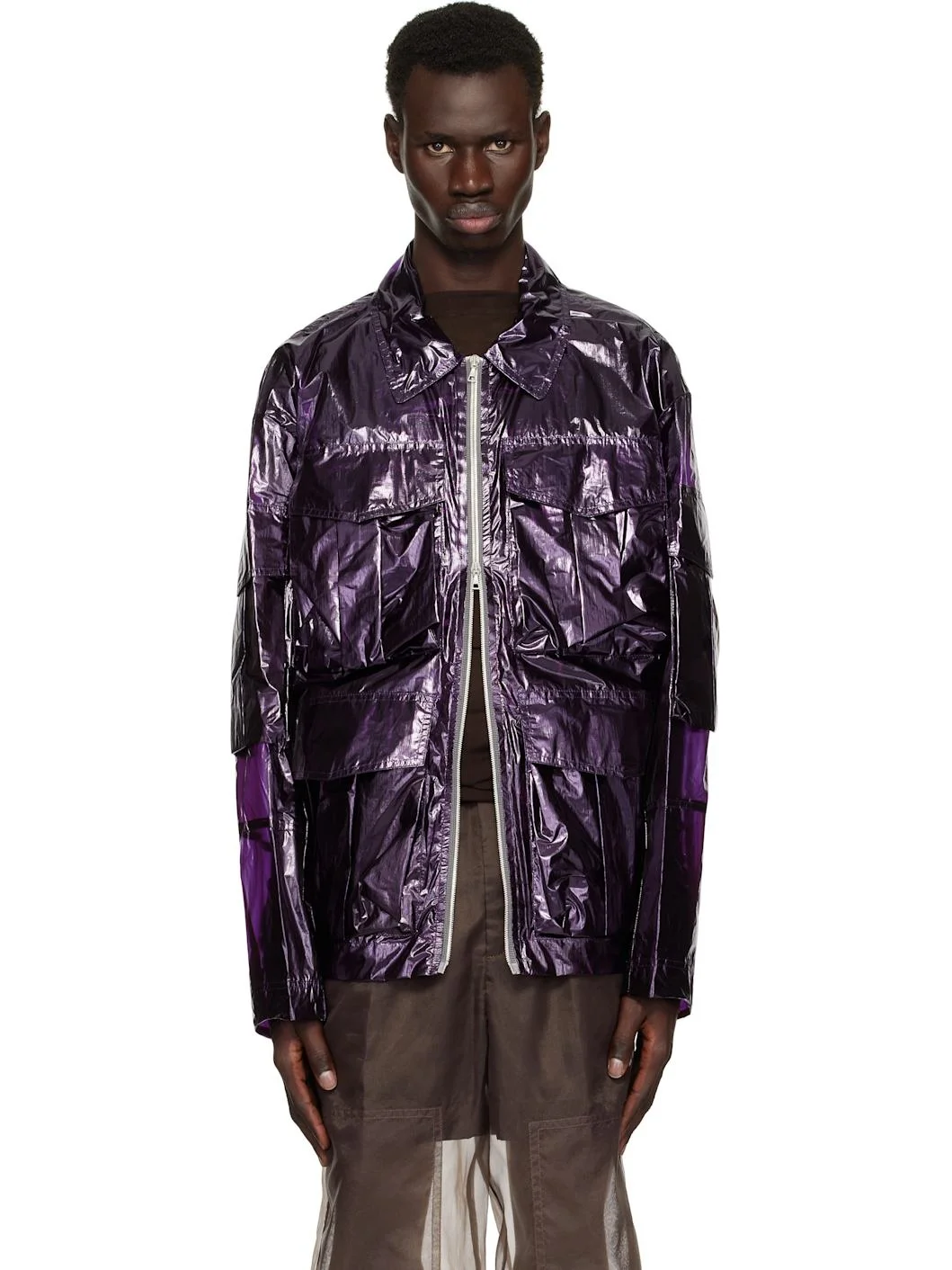Purple Overdyed Transparent Jacket - 1