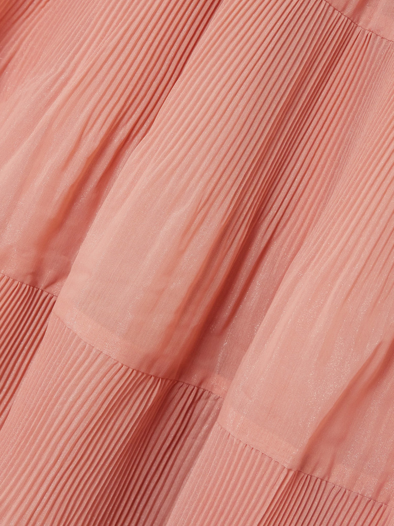 Tiered Plissé-taffeta Midi Dress 4