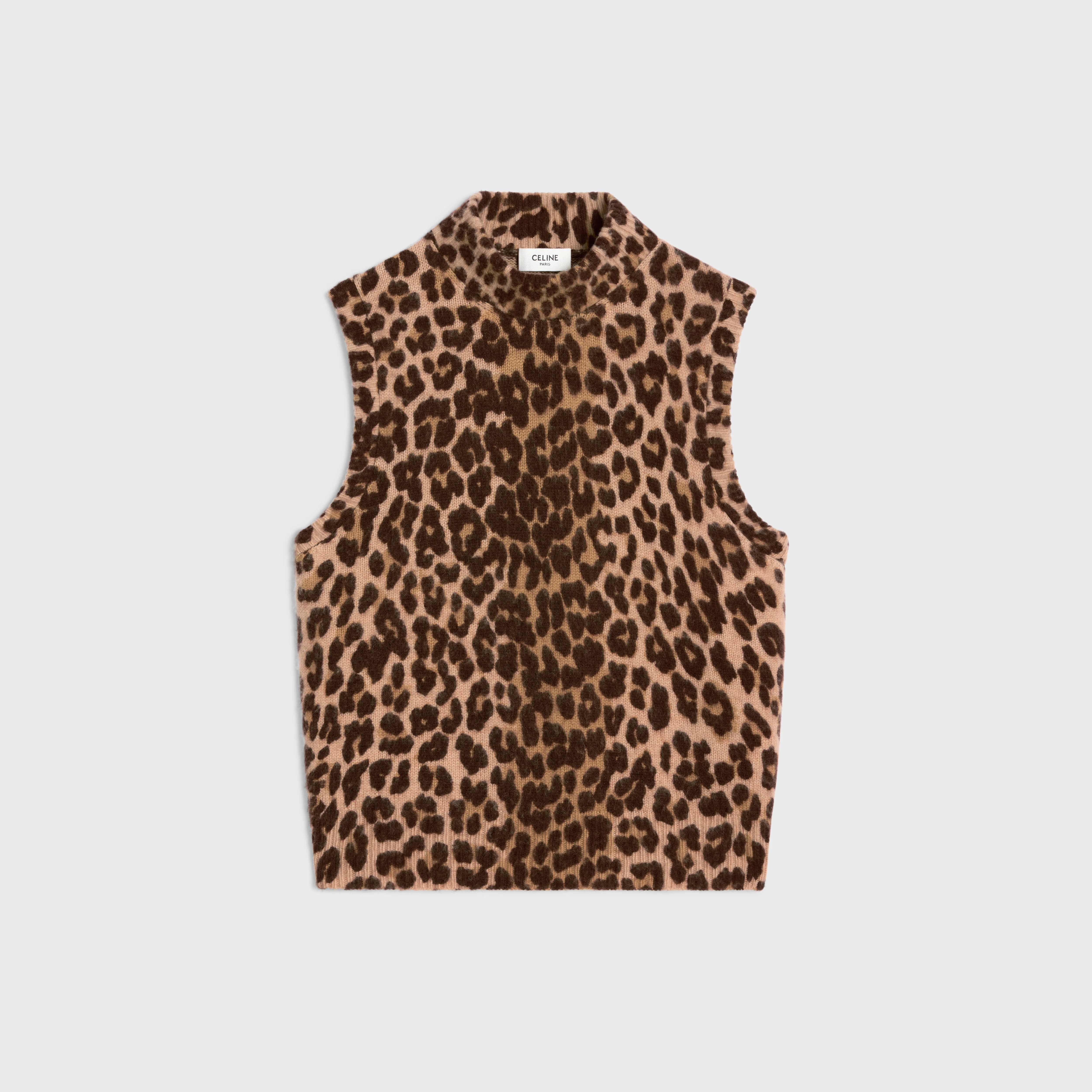 turtleneck sweater in leopard cashmere - 1