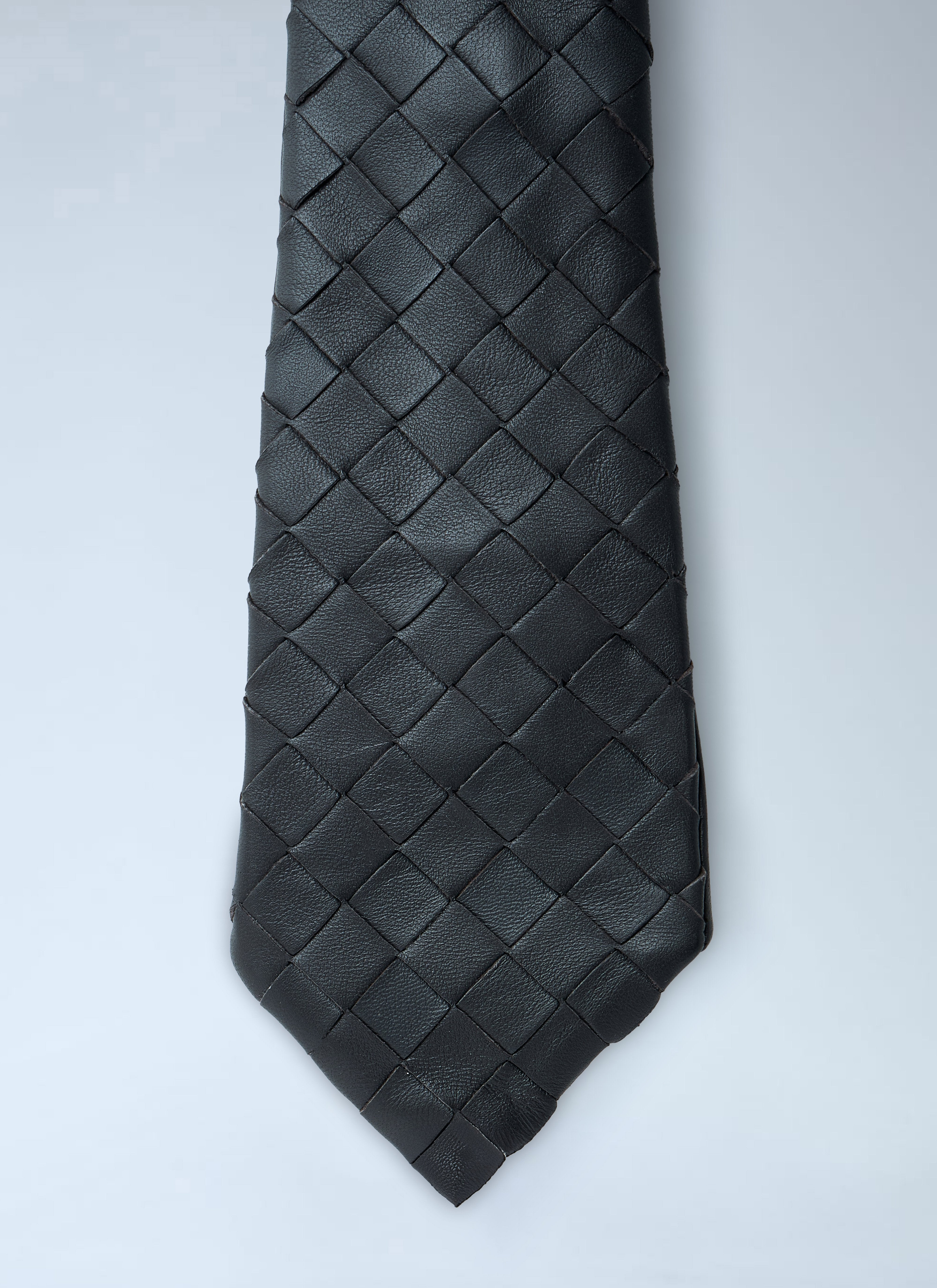 Bottega Veneta Men Intrecciato Leather Tie - 3