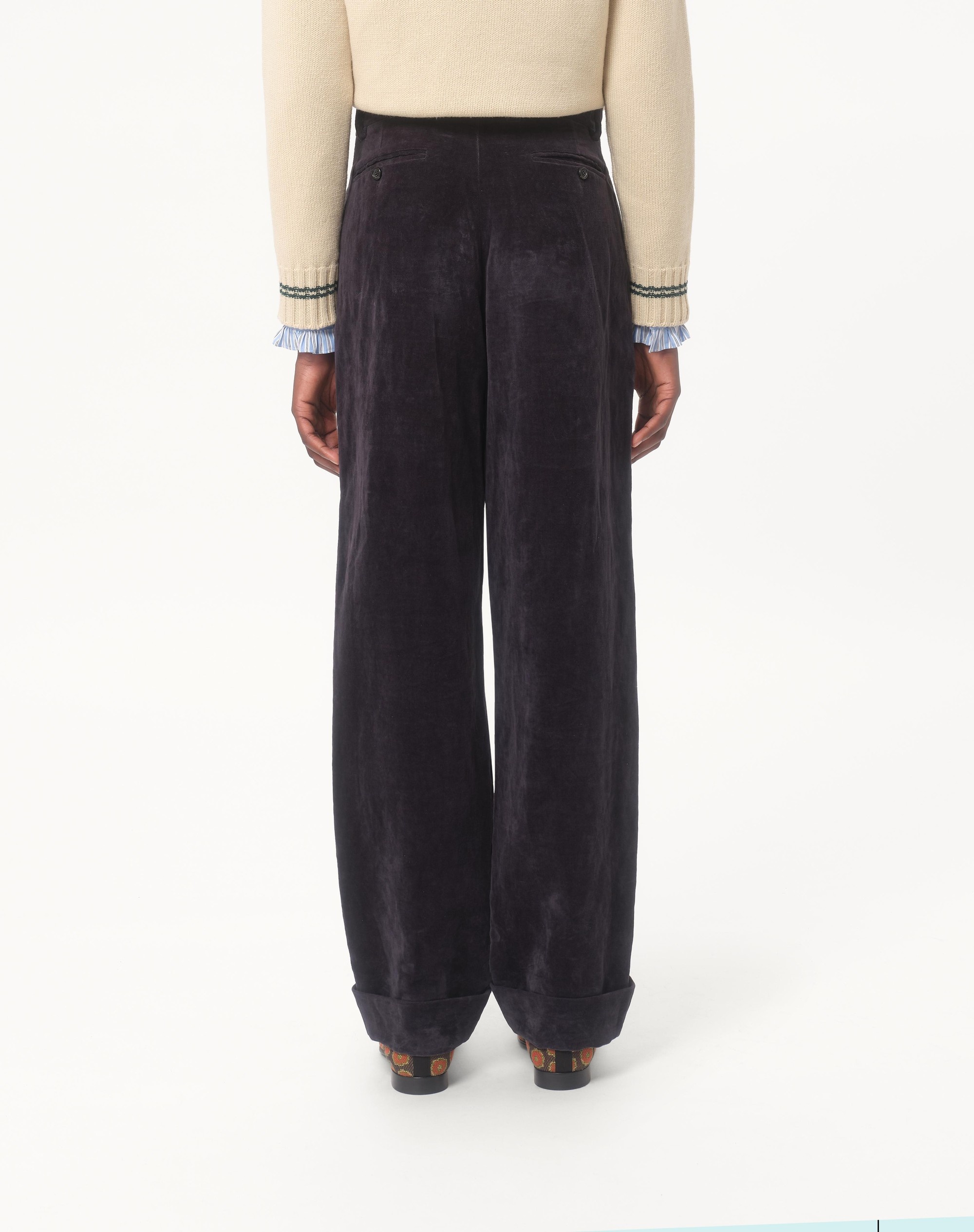 WASHED COTTON-LINEN VELVET PANTS - 5