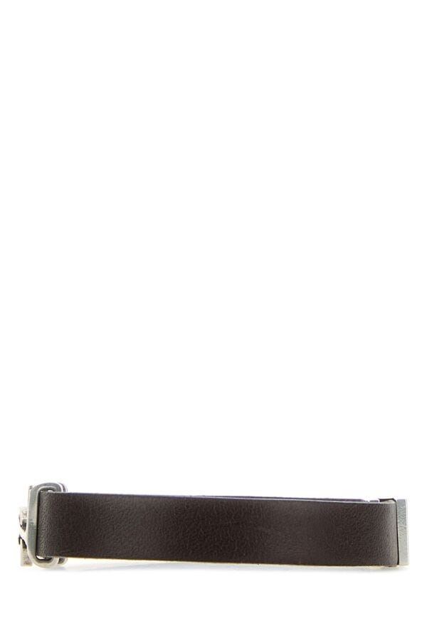 ブレスレット SAINT LAURENT DARK BROWN LEATHER CASSANDRE BRACELET CASSANDRE bracelet in leather | Saint Laurent | YSL US