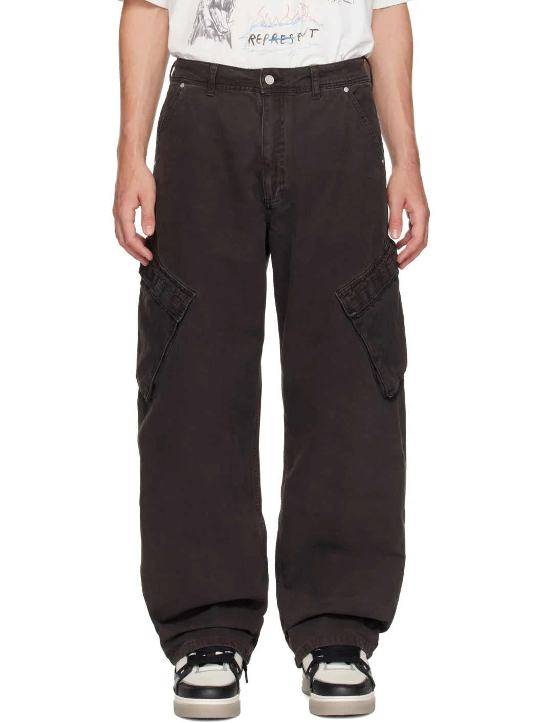 Brown Canvas Cargo Pants - 1