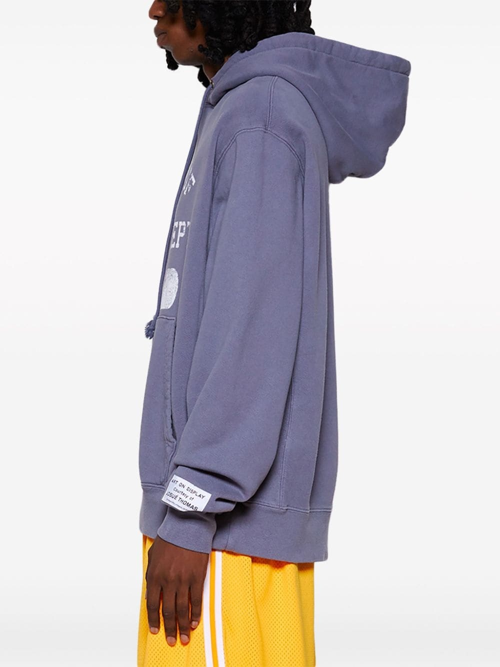 Property-print cotton hoodie - 4
