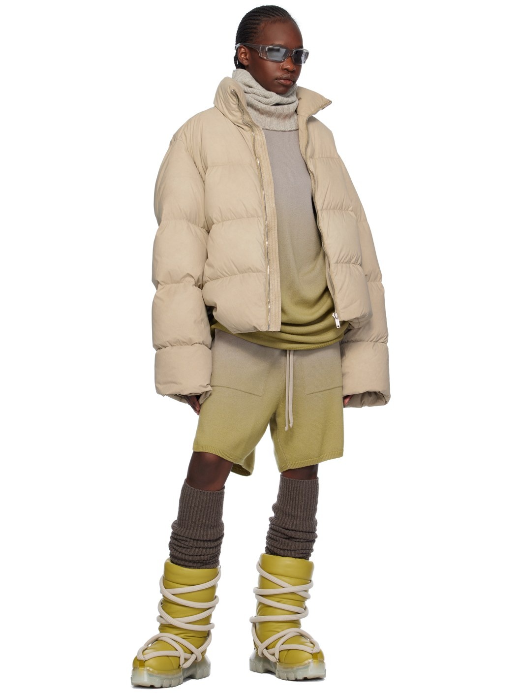 Taupe & Green Moncler Edition Sweater - 5