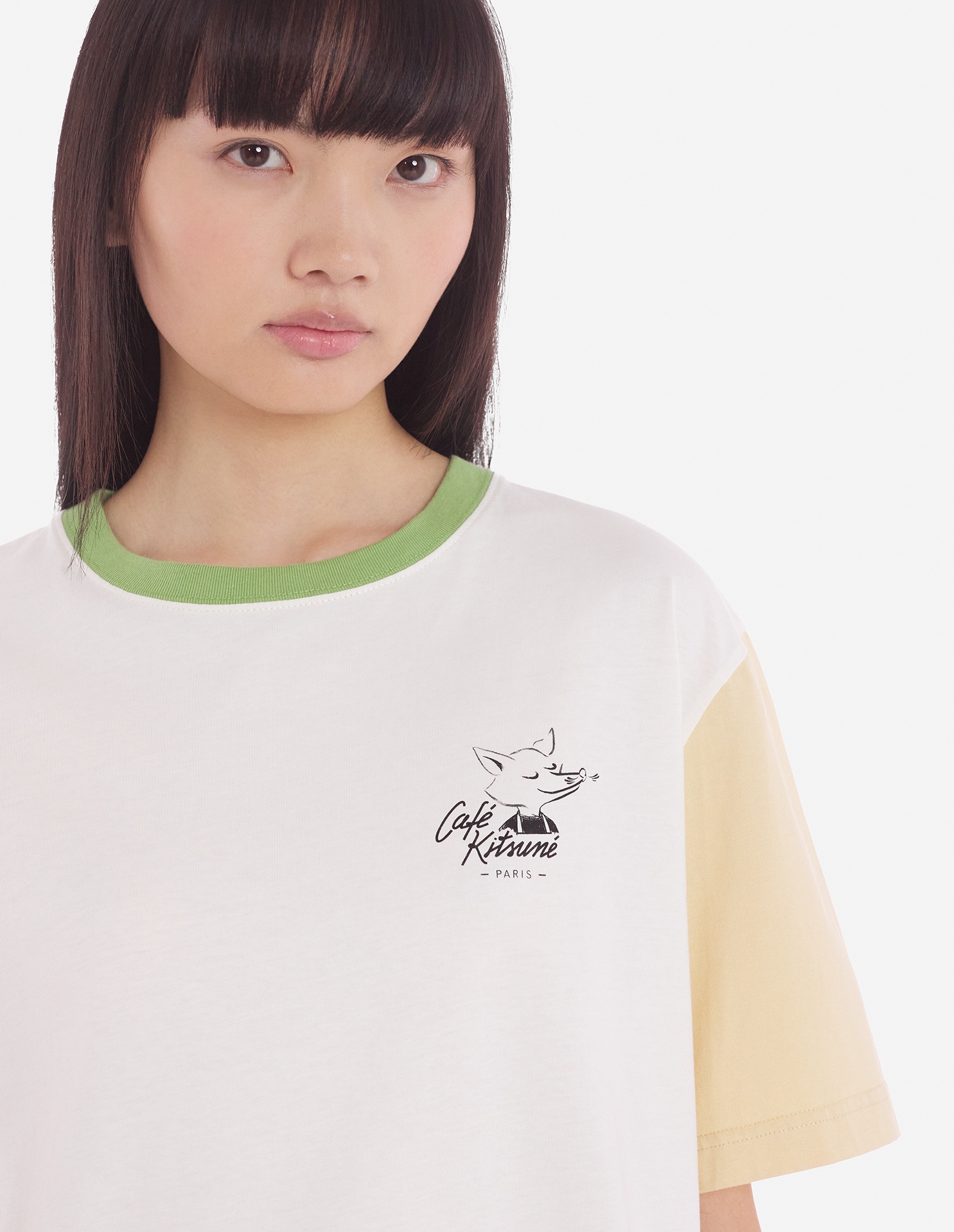 CAFE KITSUNE COLORBLOCK RELAX TEE-SHIRT - 7