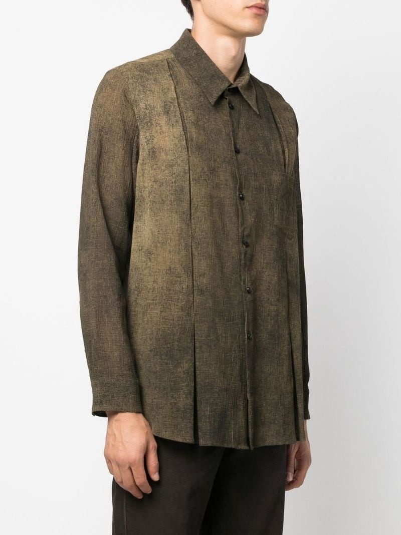 distressed-effect long-sleeved shirt - 3
